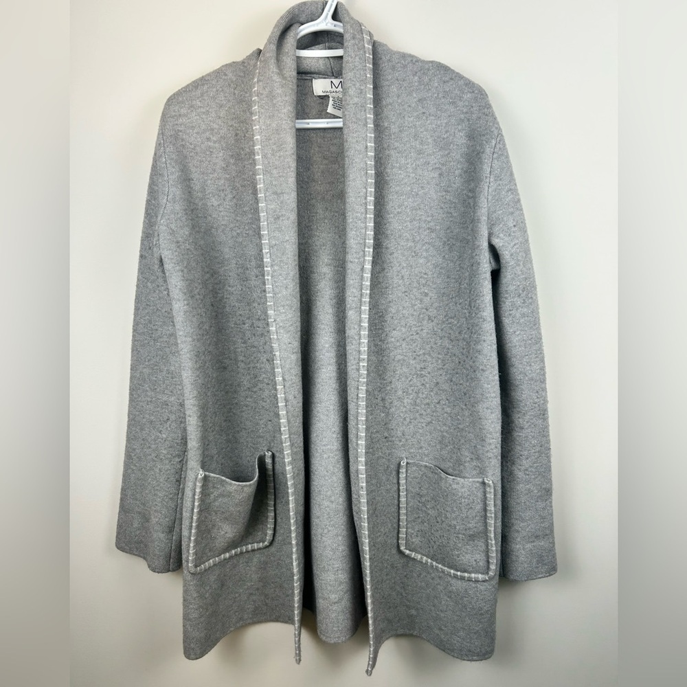 Magaschoni Open Front Knit Cardigan Sweater Small